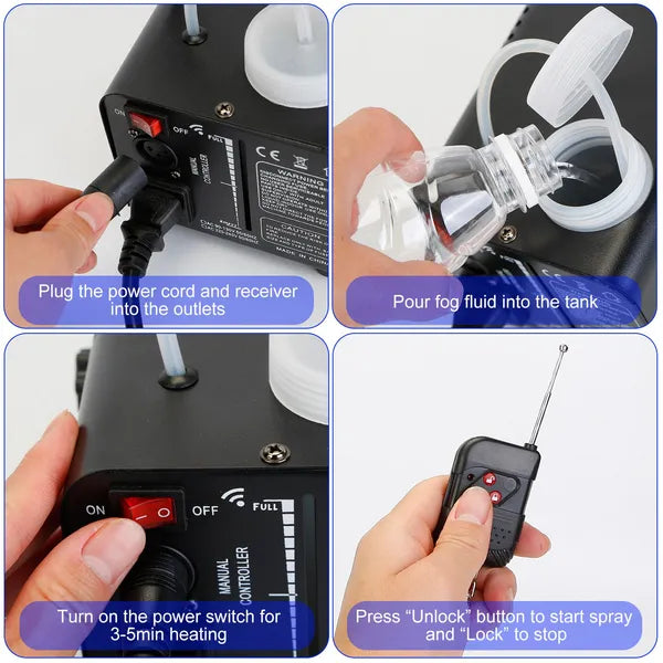 400W Fog Machine RGB LED Party Club DJ Fogger Rapid Heating Remote Control Wedding Stage Smoke Machine - 5 - CJ
