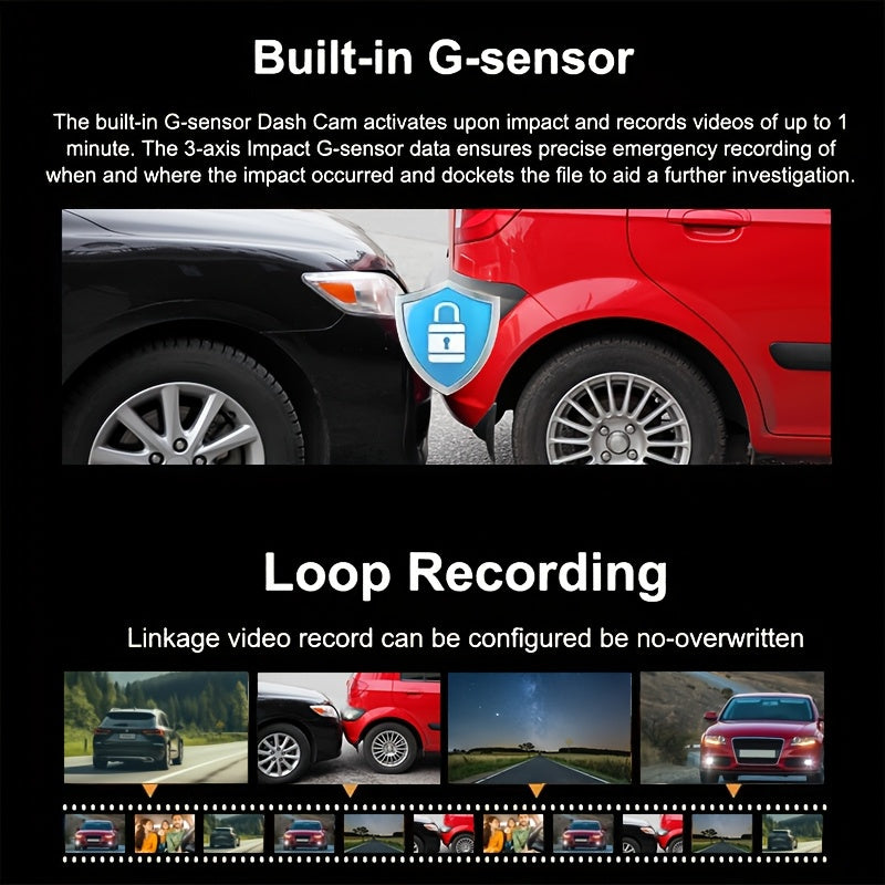Driving Recorder HD 1080P Three - lens Parking Monitoring With Reversing Image - 5 - CJ