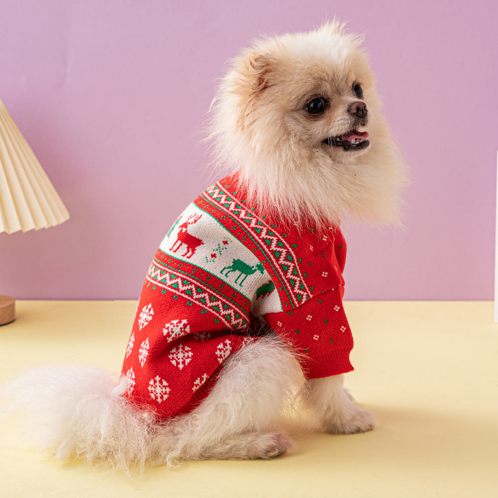 Christmas Tree Elk Christmas Dog Sweater - 0 - CJ