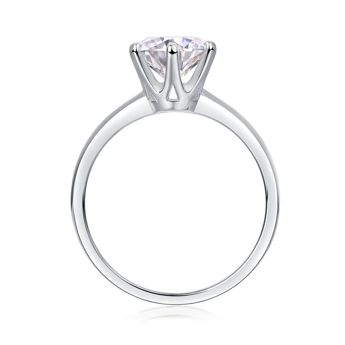 Classic Six - prong Mossan Diamond Silver Open Ring And Fixed Ring Prohibit TikTok sales - 5 - CJ