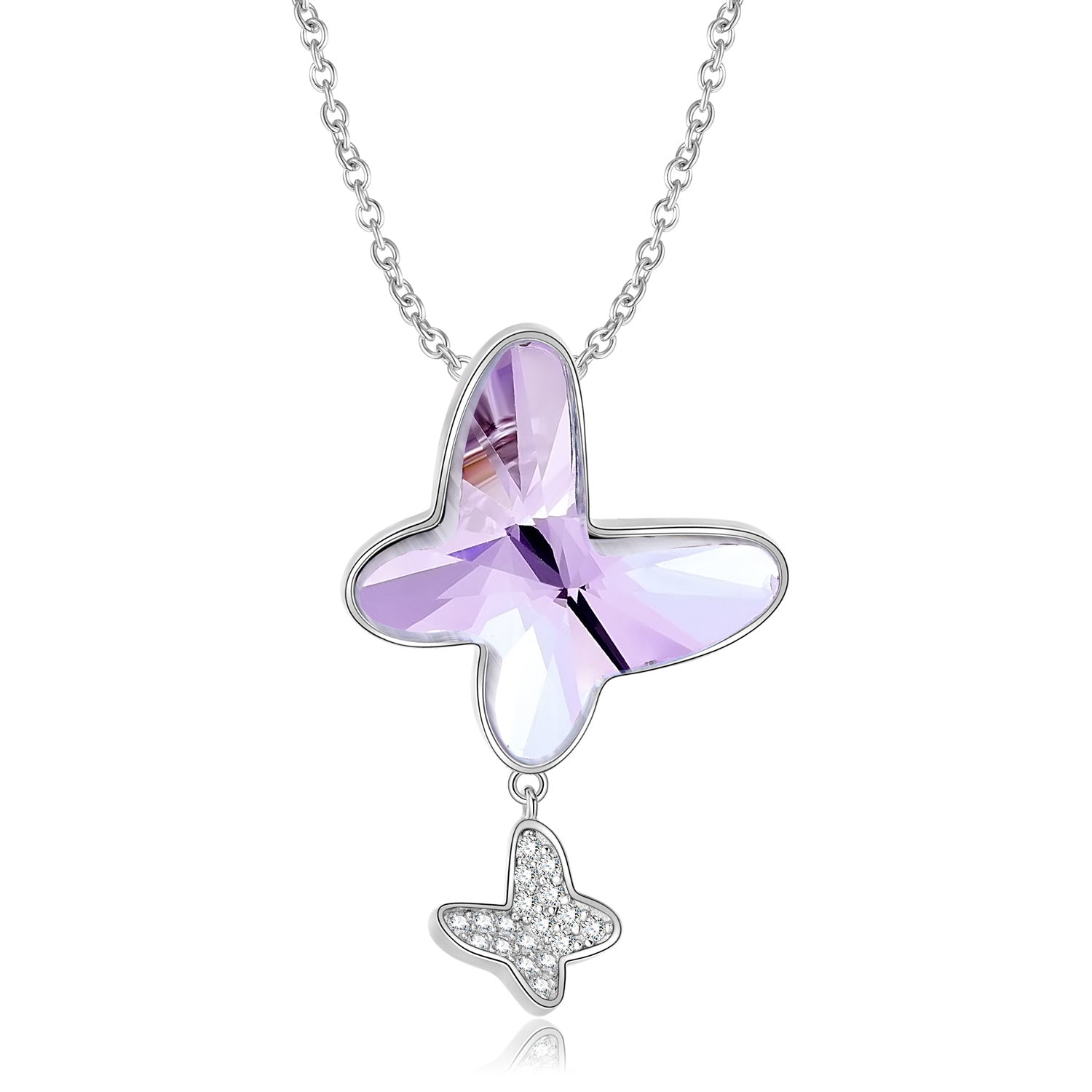 Shining Purple Butterfly Necklace 925 Sterling Silver Personalized Ins Sweater Chain - 4 - https://x.com/titan_prim62775J