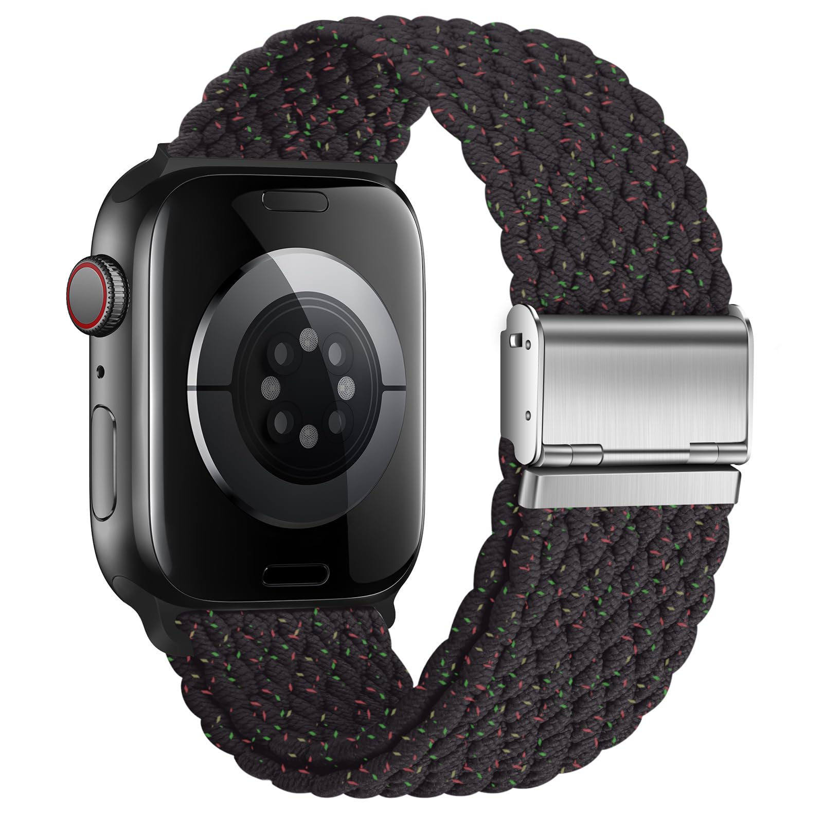 Nepfaivy Compatible With Apple Watch Band - 38mm 40mm 41mm 42mm 44mm 45mm 49mm Braided Stretchy Sport Band For Apple Watch Series SE 8 7 6 5 4 3 2 1, Women Men Nylon Fabric Elastic Loop Breathable Wat - 5 - CJ