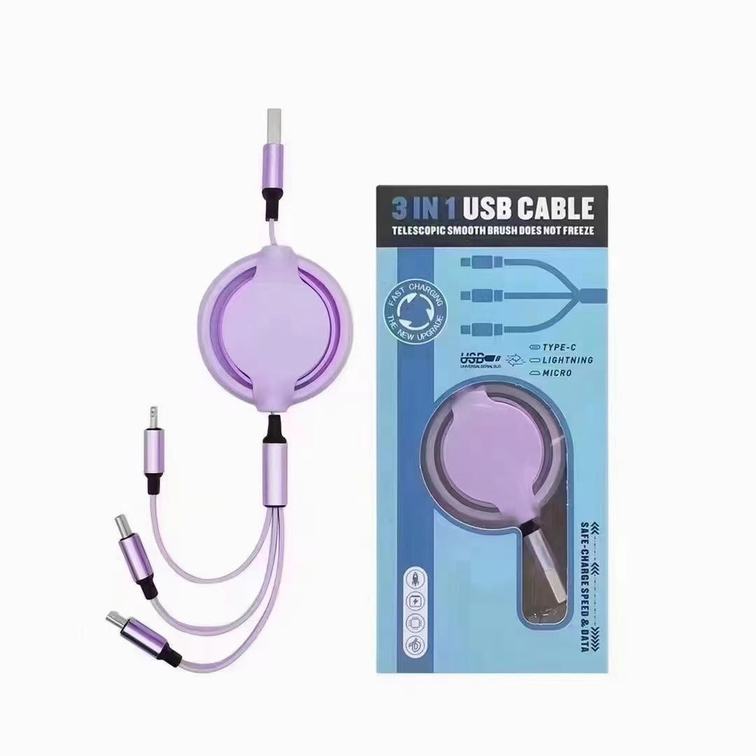 Three - in - one Mobile Phone Data Cable, Free Switching Of Interfaces, Multi - device Charging Is Super Convenient. - 5 - CJ