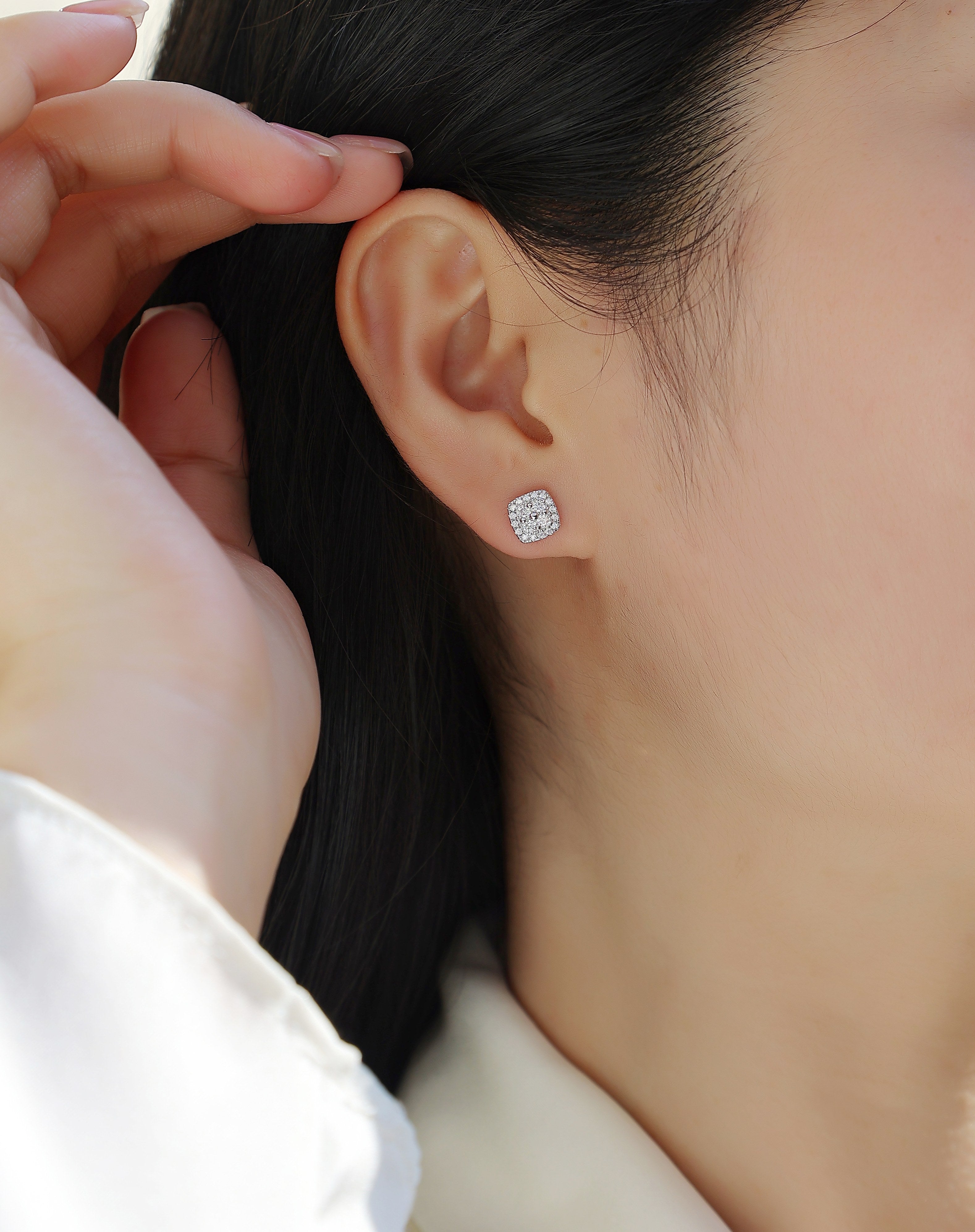 1Fog Sea - Fashionable And Luxurious Diamond Jewelry Set With Moissanite S925 Sterling Silver And Platinum - plated Stud Earrings Prohibit TikTok sales - 5 - CJ