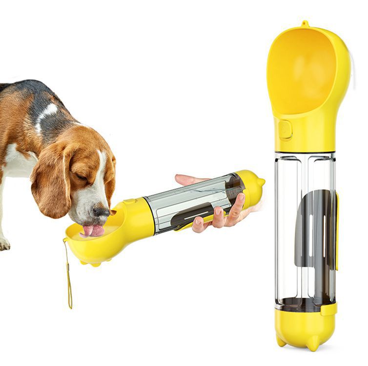 300 500ml Portable Multifunction Dog Water Bottle Food Feeder For Big Dogs 3 In 1 Poop Dispenser Puppy Pet Travel Drinking Bowls - 4 - CJ