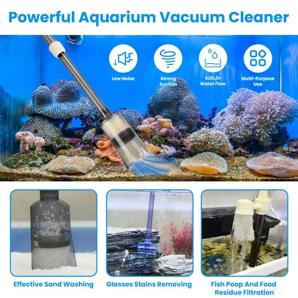 Multifunctional Electric Aquarium Gravel Cleaner Kit Length Adjustable Automatic Fish Tank Vacuum Cleaner - 5 - CJ