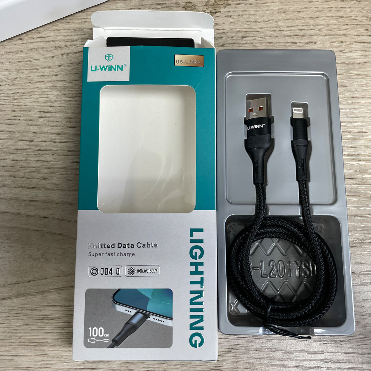 L202 Lightning Cable 2.4A 1M Black USB 3.0 UWINN - 5 - CJ