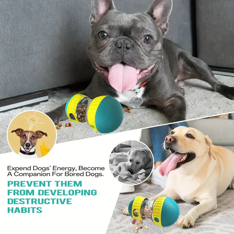Adjustable Treat Dispenser Toy For Dogs - Interactive IQ Stimulator Slow Feeder For Boredom - Free Fun Puppy Toy Adjustable Food Dispensing Treat Dispenser Dogs Puzzles Feeder - 5 - CJ