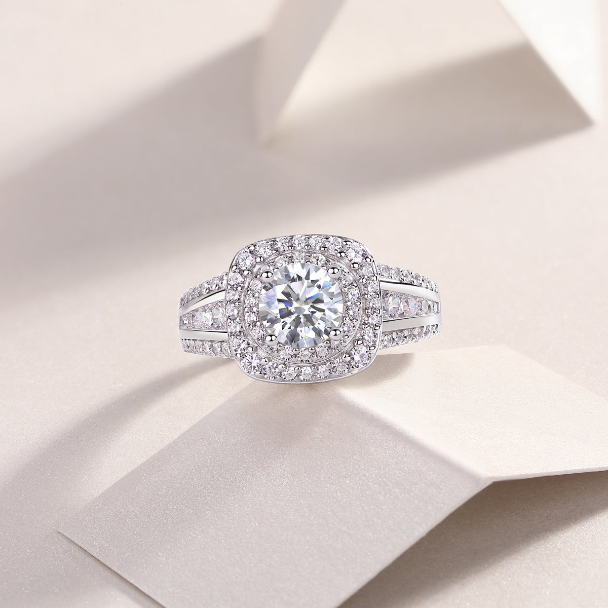 1Starry Sky Crown - A Fashionable Jewelry Ring Set With 1 - carat Moissan Diamond S925 Sterling Silver And Platinum - plated Diamond Prohibit TikTok sales - 5 - CJ