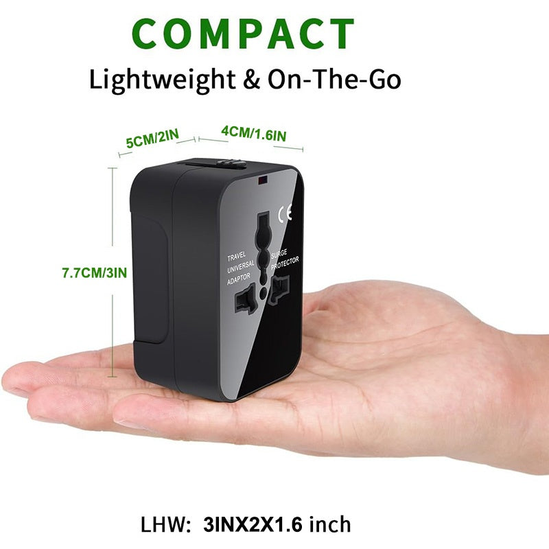 Travel Adapter With USB C, Universal All In One Worldwide Travel Adapter Power Converters Wall Charger AC Power Plug Adapter USB Type C Charging For USA EU UK AUS - 5 - CJ