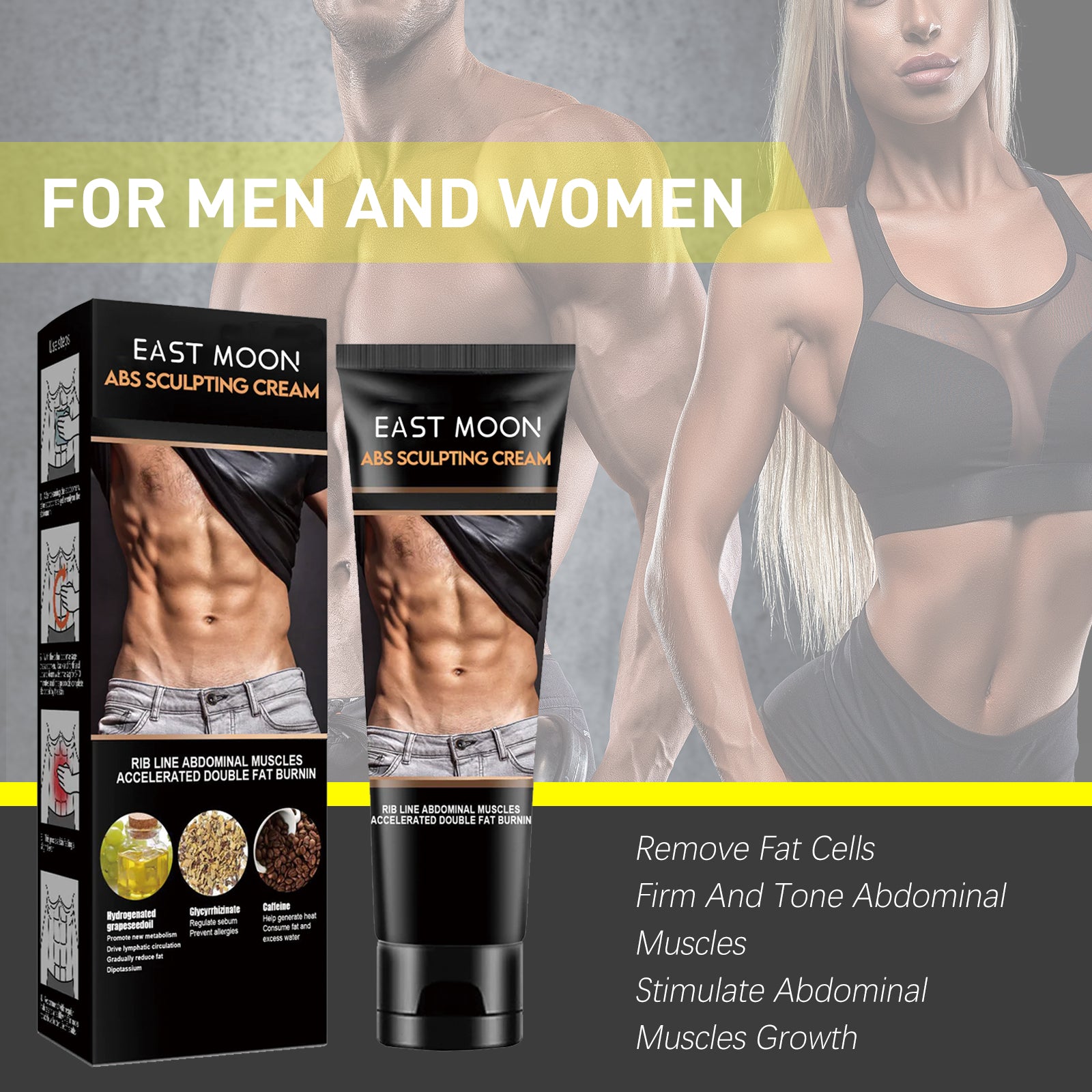 East Moon Abdominal Toning Cream, Toning And Strengthening Muscle Line Waistline Abs Firming And Shaping Massage Cream - 5 - CJ
