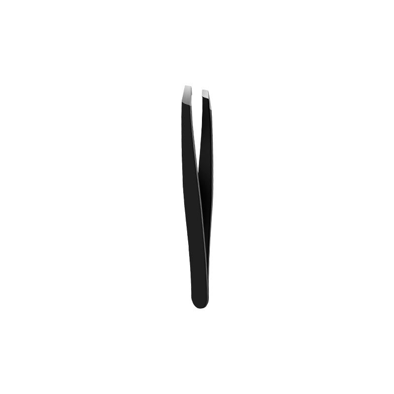 Stainless Steel Eyebrow Tweezers Black Flat Hairs Puller Beauty Makeup Tool - 0 - CJ