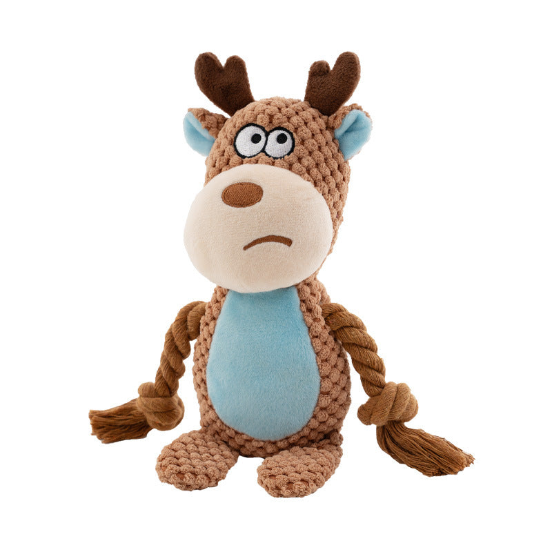 Pet Plush Sound Cotton Rope Toys Interactive Tug Of War Training Item Creative Dog Toy Pet Training Dog Supplies - 0 - CJ