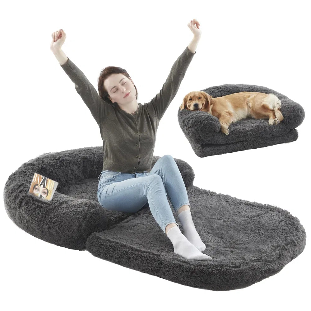 Human Dog Bed 71 X 43 X12 Dog Beds For Large Dogs Foldable Plush Washable Dog Bed For People Doze Off, Orthopedic Dog Beds For Humans Size Fits You And Pets - 5 - CJ