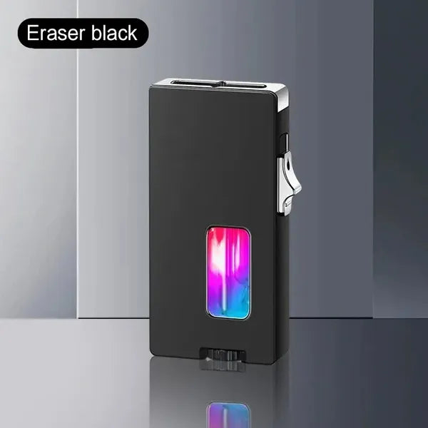 With Soft Fire/Jet Flame - Dual Fire Adjustable Lighter, Creative Wheel Side Pressure Ignition Dual Flame Lighter, Metal Body, Windproof Blue Flame, Window With Visual Fuel Tank, Suitable For Outdoor - 5 - cjdropshipping