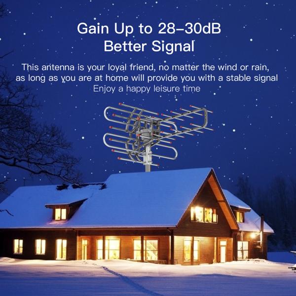 TA - 851B 360 Degree Steering TV Antenna 45 - 860MHz 22 - 38dB HD Pixel 4K Radiation Range 150 Miles Cable 12 Support 1 TV Outdoor - 5 - CJ