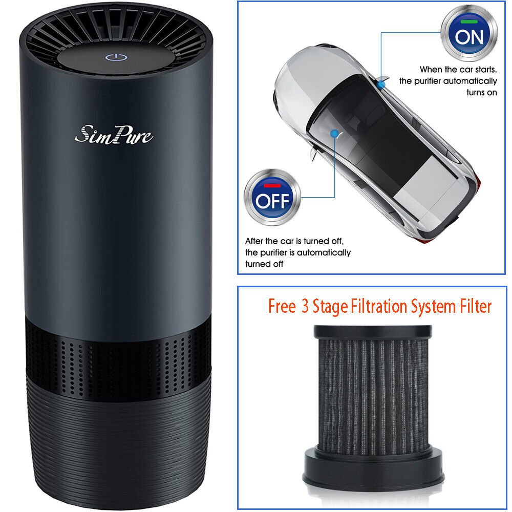 Room Car Air Purifier Cleaner HEPA Filter Remove Odor Dust Mold Home Allergies - 5 - CJ