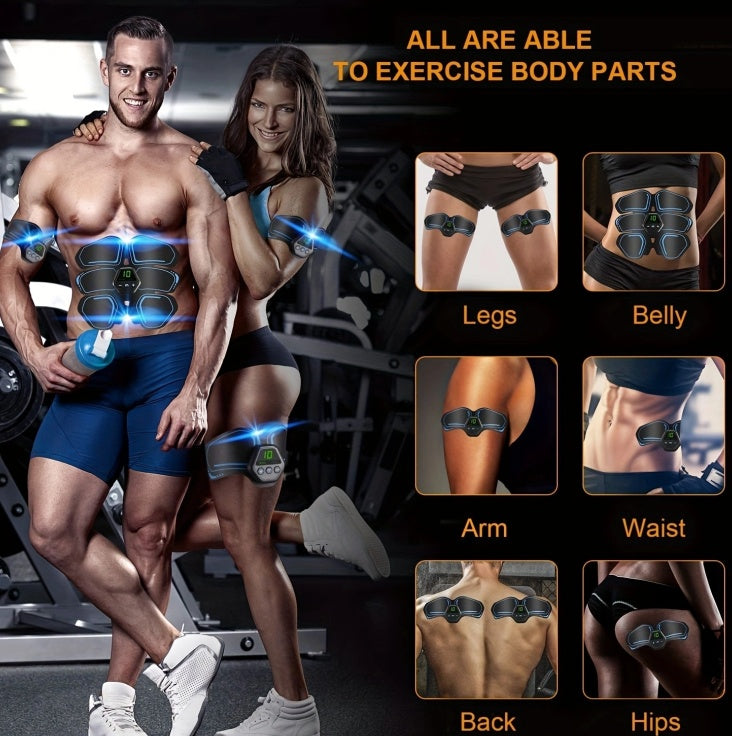 ABS Stimulator, Ab Trainer, EMS Muscle Stimulator LCD Screen Muscle Stimulator USB Rechargeable Por - 5 - CJ