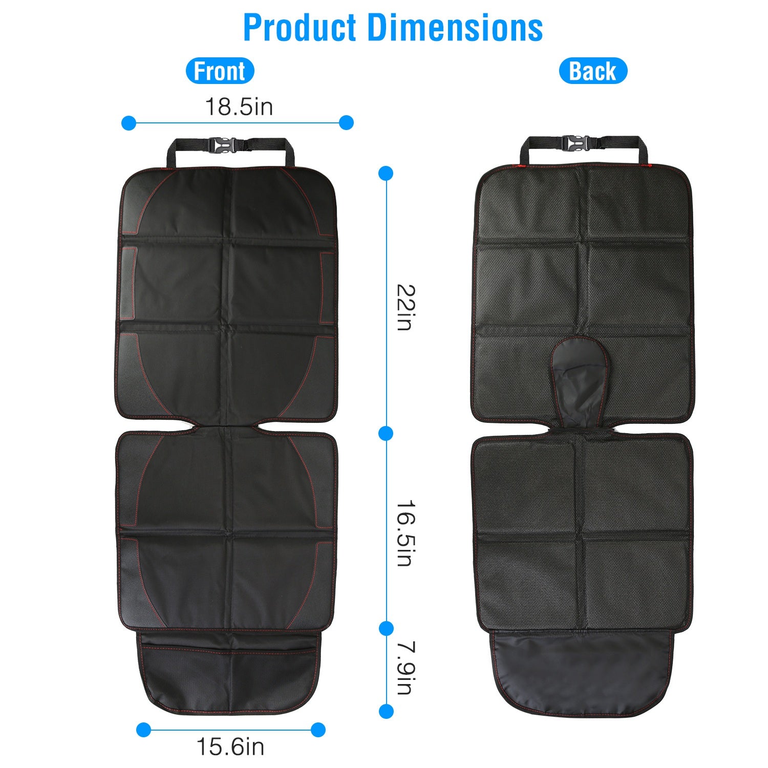 2 Packs Car Seat Protector Cushion Mat Pad With Thick Padding Protector For Child Baby Car Seat Mesh Pockets - 5 - CJ