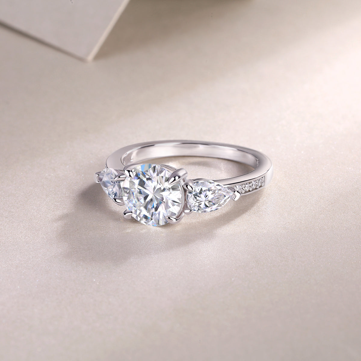 1Large Diamond Ring Luxury Fashion Set Moissanite Silver Ring Prohibit Tk Sales - 5 - CJ