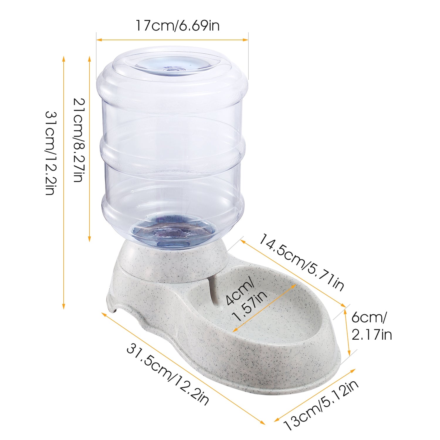 3.5L 1Gal Pet Water Dispenser Self - Dispensing Gravity Pets Water Feeder Automatic Pet Waterer Cat Dog - 5 - CJ