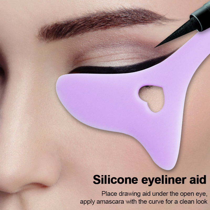 Silicone Eyeliner Stencil Wing Tip Mascara Drawing Lipstick Aid Face Cream Applicator For Beginners Makeup Tool Eyeliner Stencils Silicone Winged Tip Eyeliner Aid Eyebrow Pencil Stencil Reusable - 5.0 - CJ