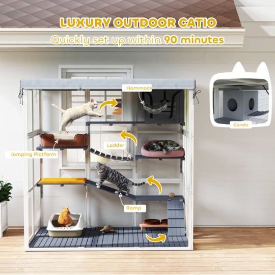 Cat Enclosure With Hammock - 5 - CJ