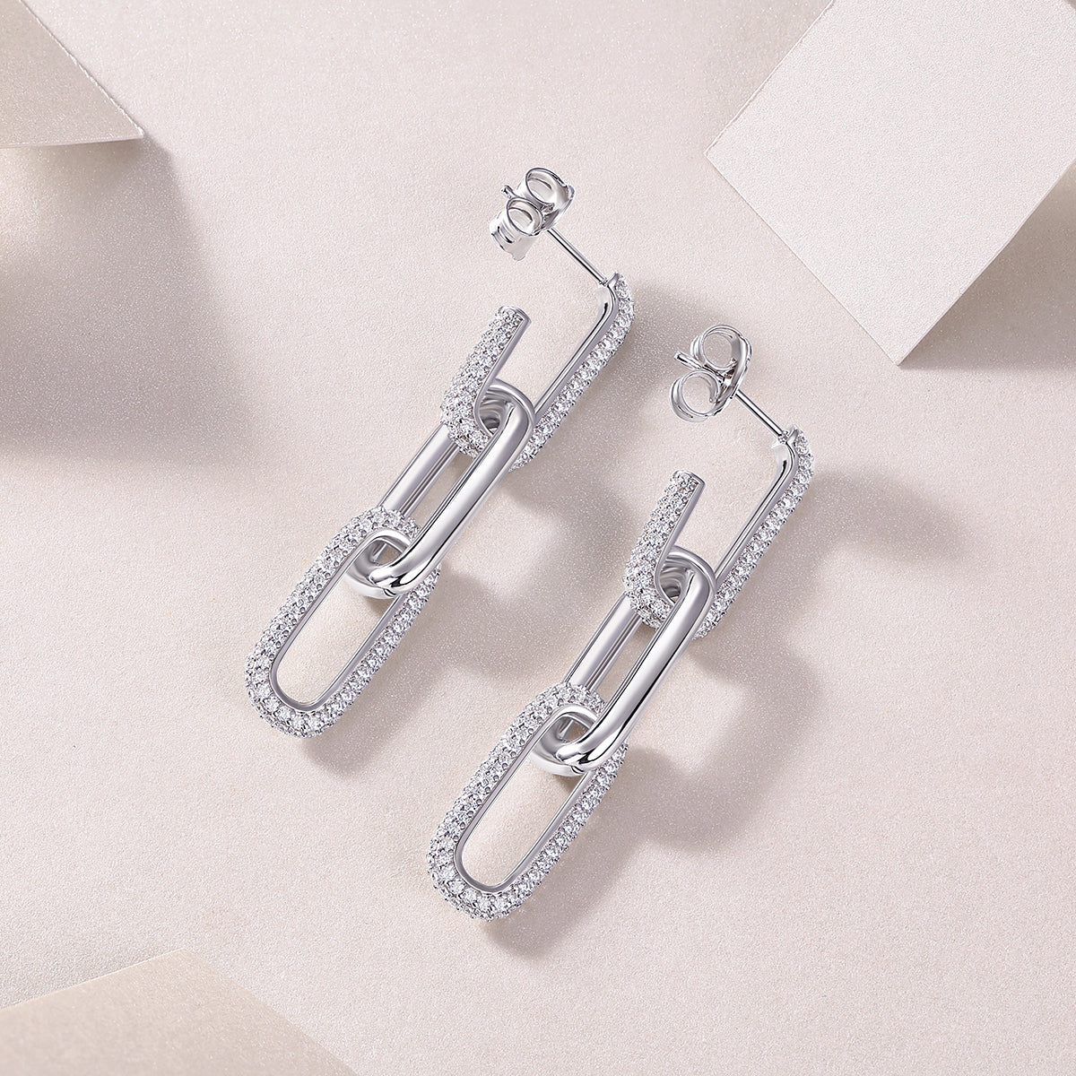 1Chain Luxury Fashion Diamond Earrings Stud Set With Mosan Diamond Silver Ornaments Prohibit TikTok sales - 5 - CJ