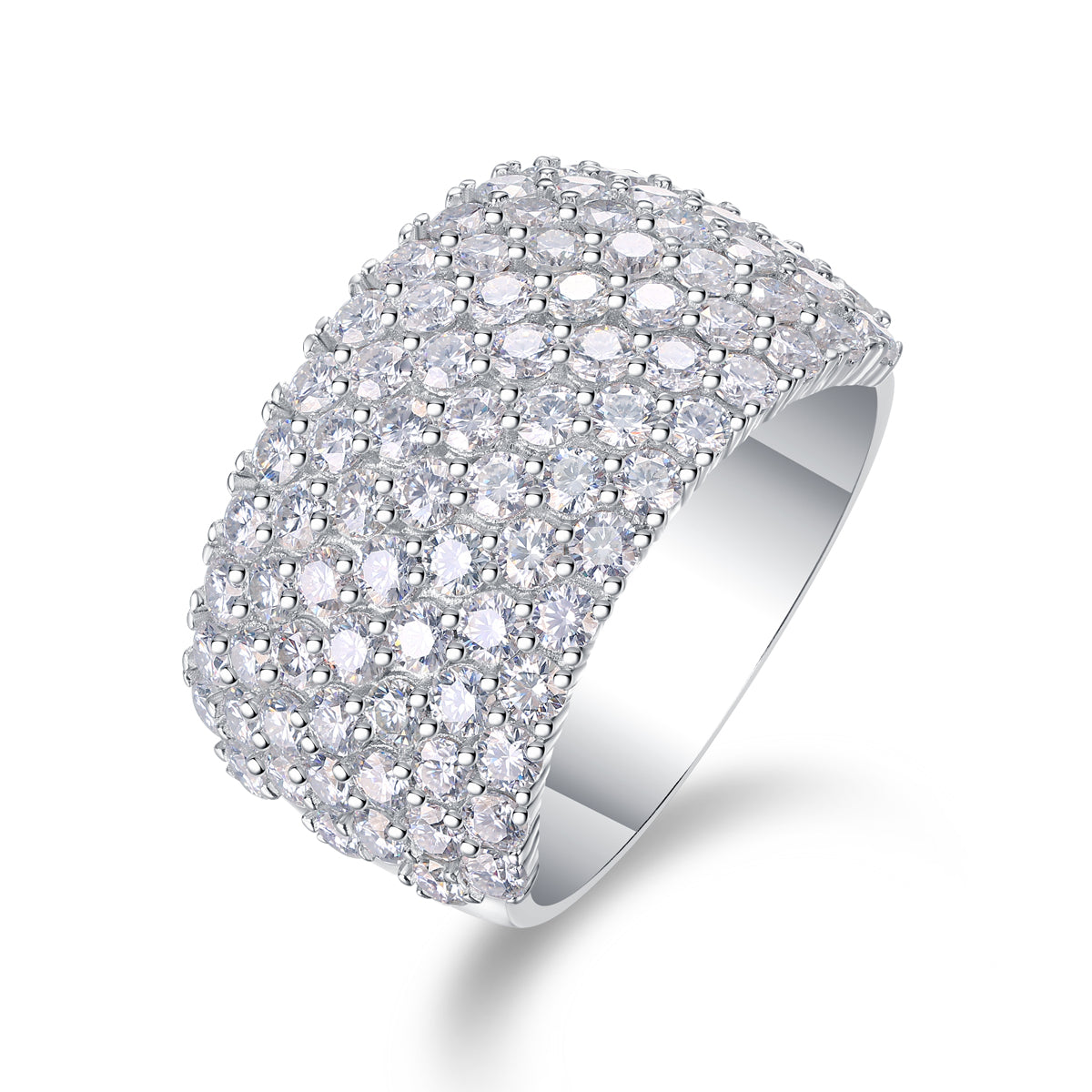 1Multiple Row Diamond Wide Rings, Moissanite Rings, Luxury Fashion Silver Rings Prohibit TikTok sales - 5 - CJ