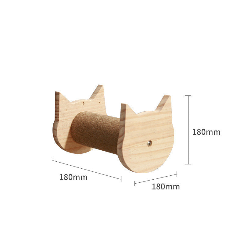 Pet Cat Climbing Frame Wall Type Solid Wood Wall Hanging Platform Ladder Pets Accessories - 0 - CJ - Cat climbing column springboar - CJJT148790305EV