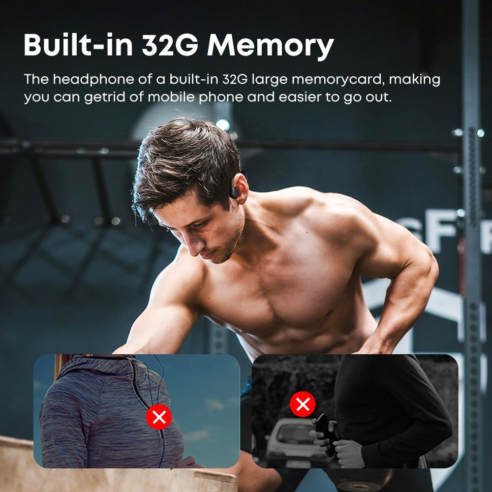 IPX8 Waterproof Headset Swimming Bluetooth Headphones With 32G TF Card Sports Wireless Earbuds Stereo Bone Conduction Earphone - 5 - CJ