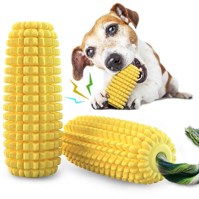 PROKEl Dog Chew Toys Corn Stick Toy For Smal MediumLarge Breed 5.8 Squeak Corn Stick Ropetoy - 5 - CJ