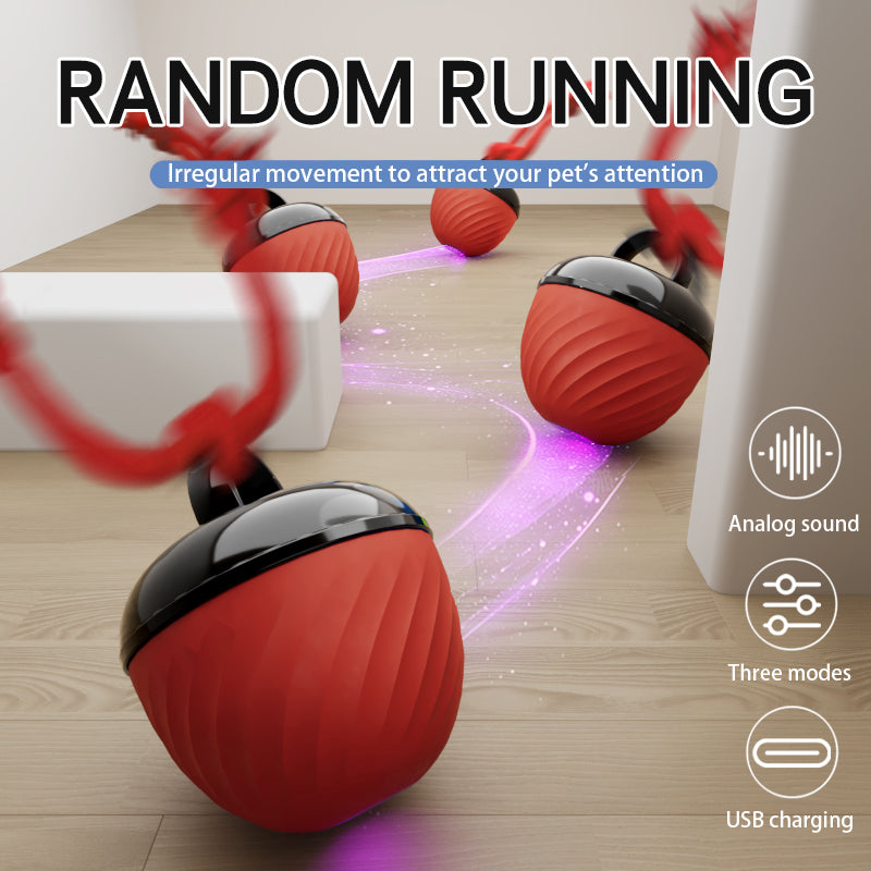 Smart Dog Cat Toy Ball Electronic Interactive Pet Toy Moving Ball Rope USB 3 Modes Automatic Moving Bouncing For Puppy Chew Products Pets Products - 0 - CJ