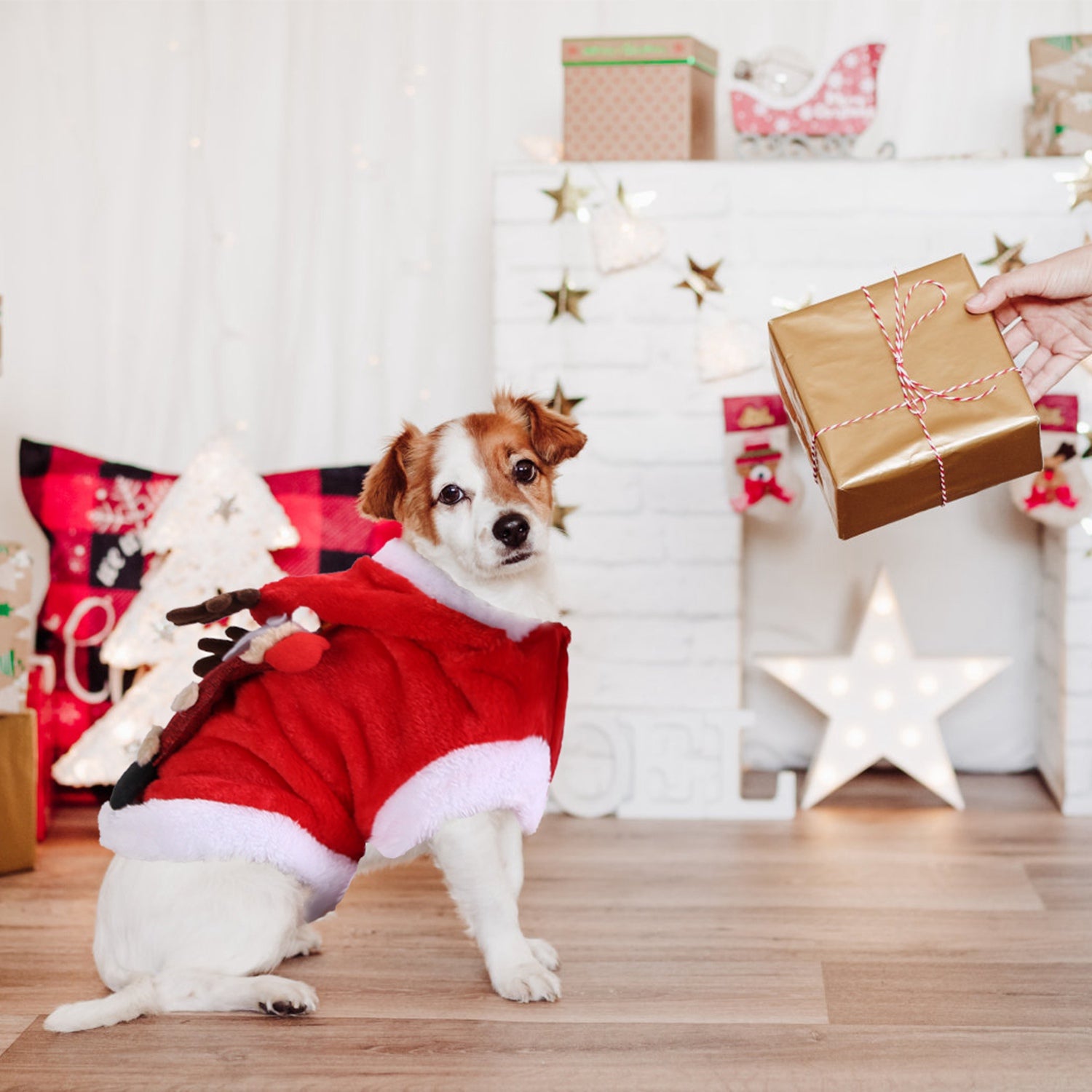 1Pc Pet Christmas Clothes Santa Claus Reindeer Antlers Costume Winter Outfit New Year Coat For Small Medium Dogs Cats - 5 - CJ