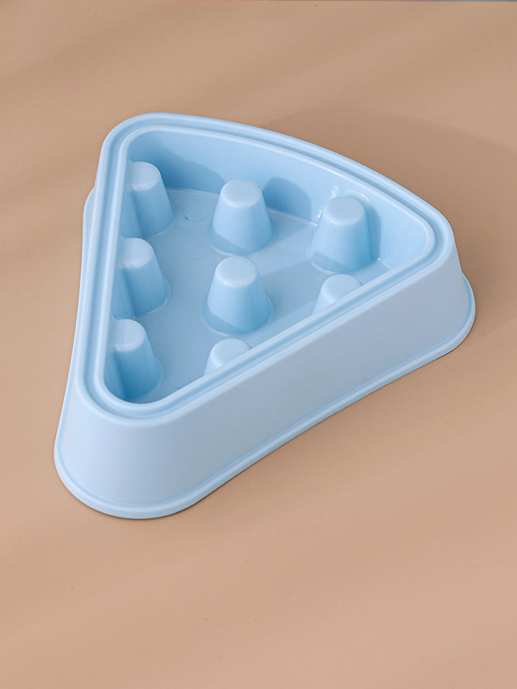 Pet Cat Dog Bowl Cartoon Pizza Single Bowl Slow Food - 0 - CJ - Blue - CJGY162313904DW