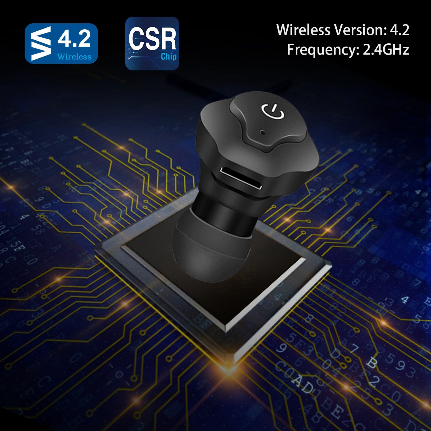1 Pair True Wireless Earbuds CSR V4.2 In - ear Stereo Headsets IP44 Waterproof Apt - X TWS Headphones Noise Cancelling With Mic For Business Driving Walking - 5 - CJ