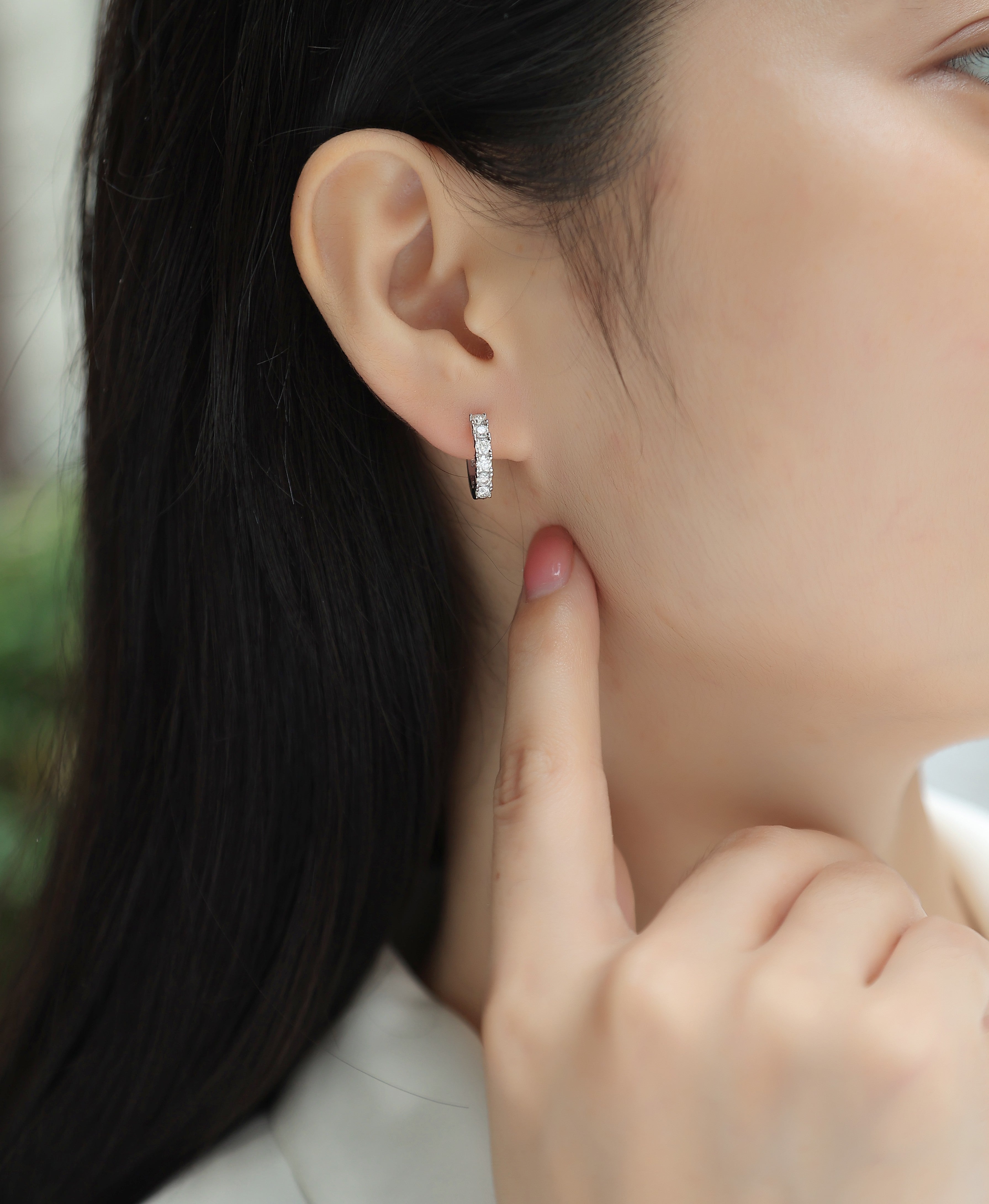 1Pursuit - Fashionable And Luxurious Diamond Jewelry Earrings Set With Moissanite S925 Sterling Silver And Platinum - plated Stud Earrings Prohibit TikTok sales - 5 - CJ