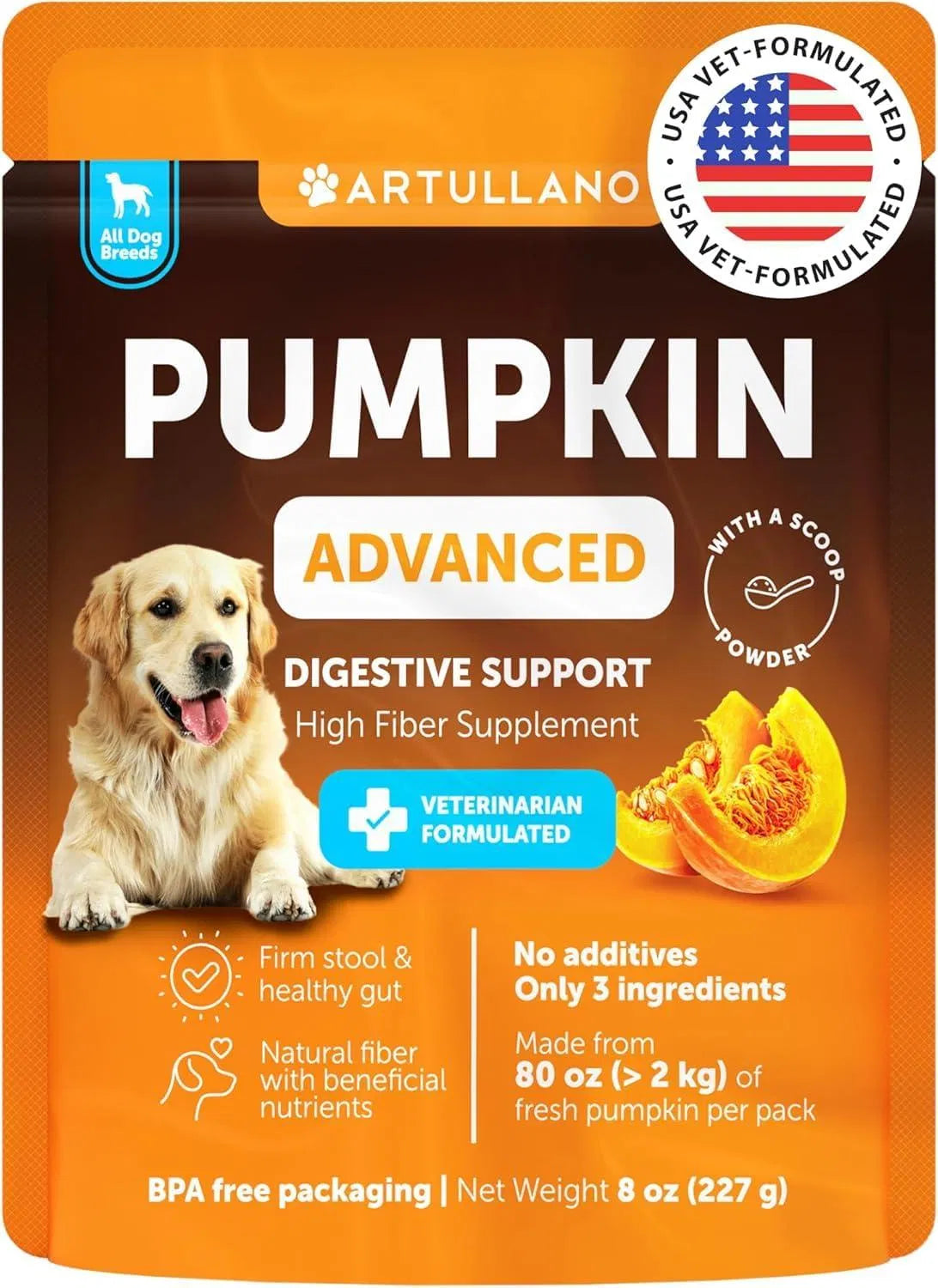 Do Not Sell On Amazon Pumpkin Powder For Dogs Digestive Support 8 OZ Fiber Supplement For Constipation For Gut Balance Healthy Skin Digestion Glands Firm Stool Poop Anti Diarrhea Gas Relief - 5 - CJ