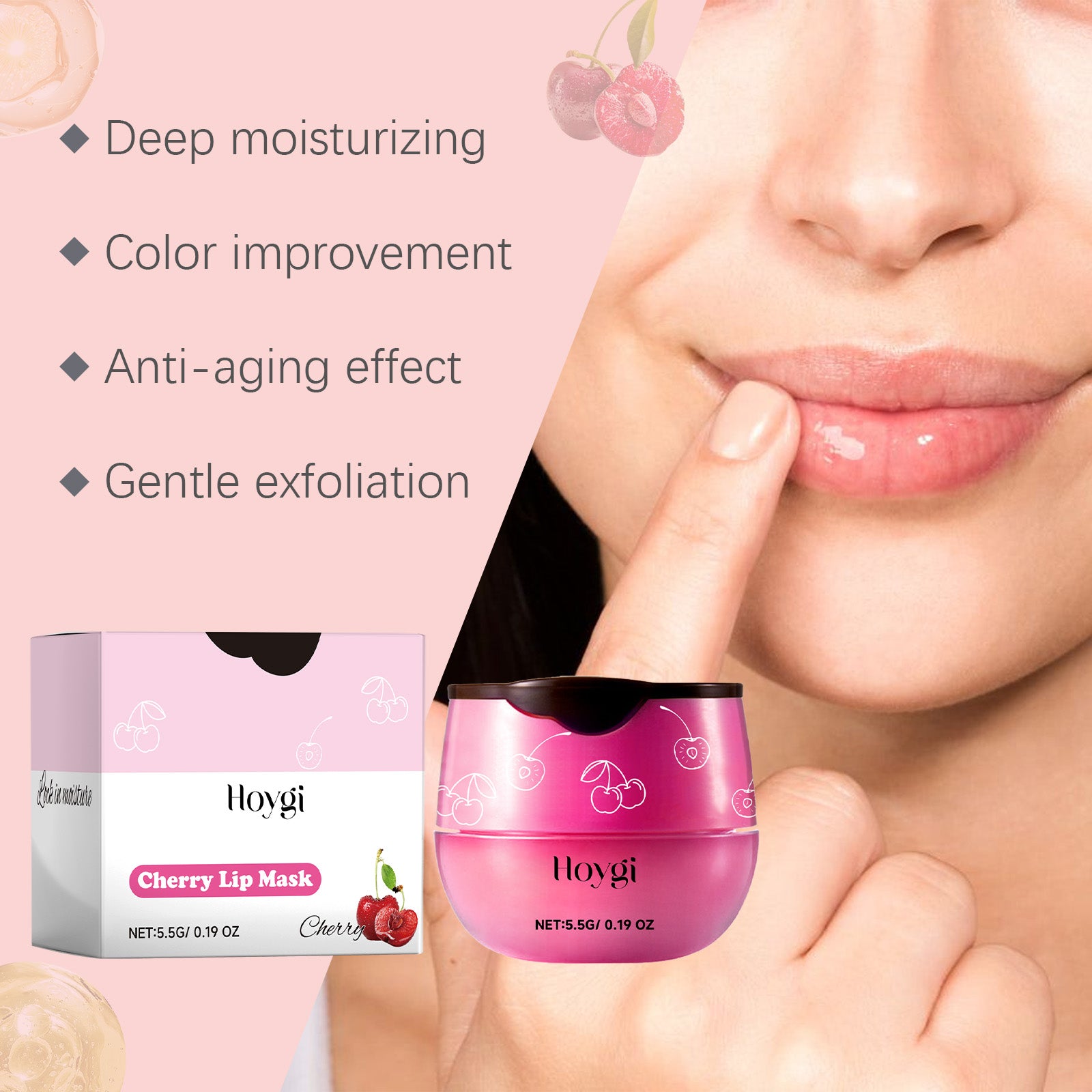 Hoygi Cherry Lip Mask, Lip Repair, Anti - Cracking, Moisturizing And Fading Lip Lines Lip Care - 5 - CJ
