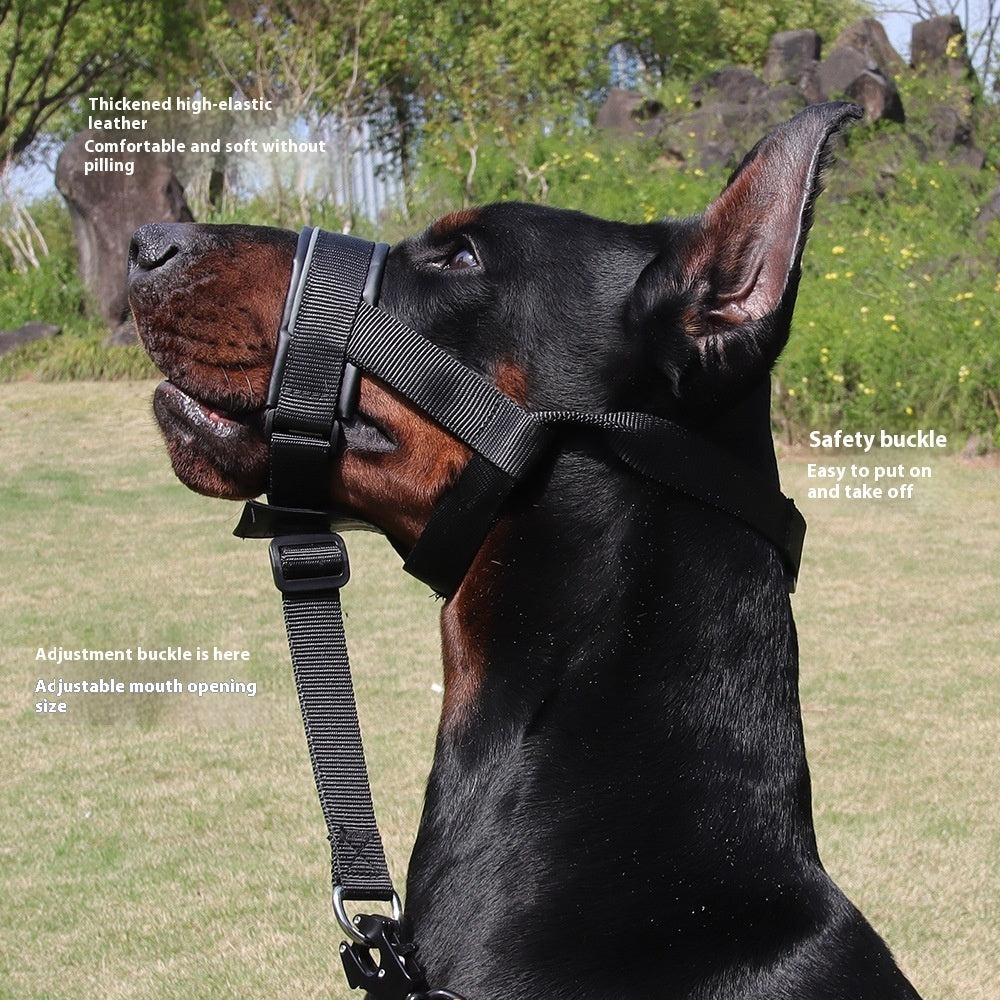 Traction Anti - biteanti - bark Mouth Traction Leather Adjustable Medium Large Dog Mouth Cover - 0 - CJ