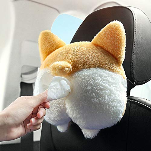 Tissue Box Cover Soft Adorable Corgi Butt Shaped Creative Storage Bag Hanging Pouch Tissue Box Wrapper For Car Home - 5 - CJ