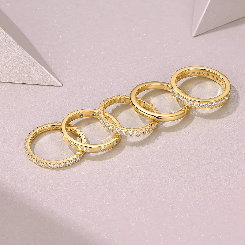 1Gold Ring - A Fashionable Men’s And Women’s Ring And Jewelry Piece Set With Moissanite S925 Sterling Silver And Gold - plated Diamonds Prohibit TikTok sales - 5 - cjdropshipping