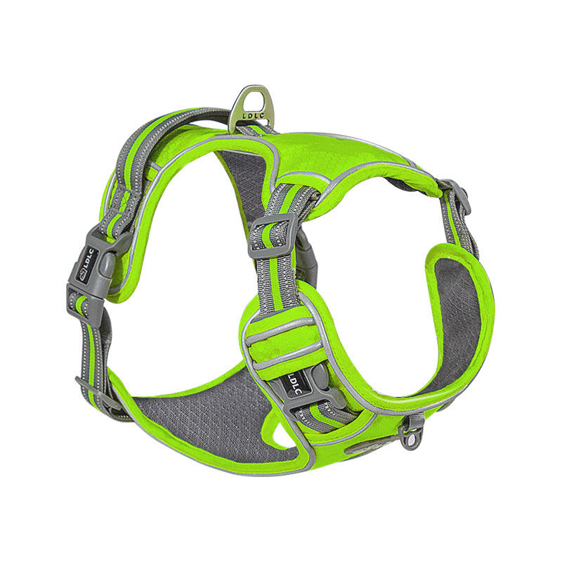 Traction Strap Shock Absorption Comfortable Night Vision Reflective Pet Harness - 0 - CJ