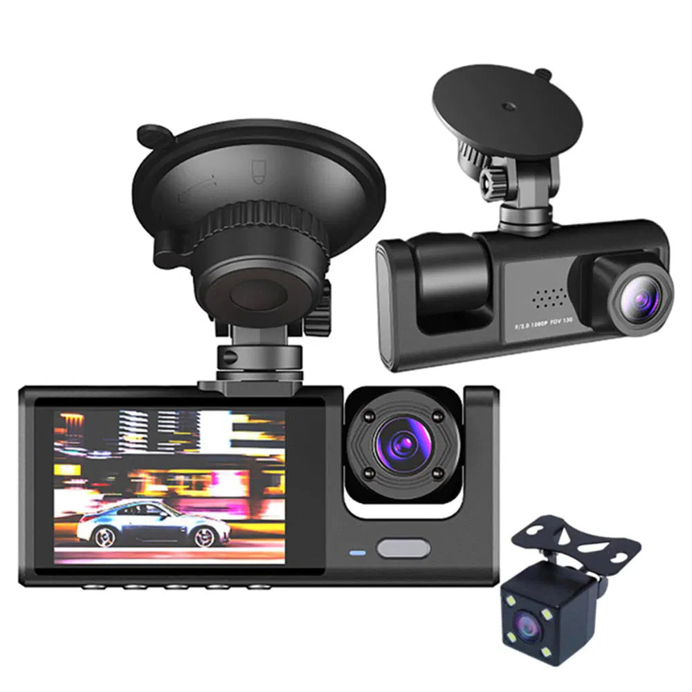 Car Dual Lens Dash Cam HD 1080P Front Rear Inside Video Recorder Camera G - Sensor - 5 - CJ