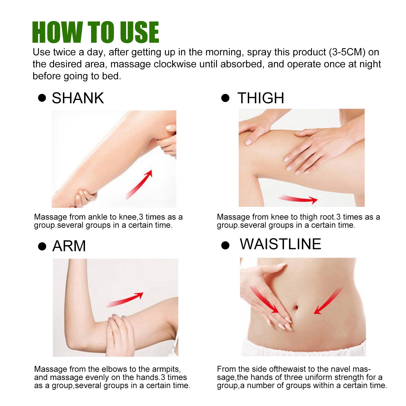 West&Month Body Slimming & Firming Spray, Slimming Body Firming Tummy And Arms Light Body And Body Massage Lotion - 5 - CJ