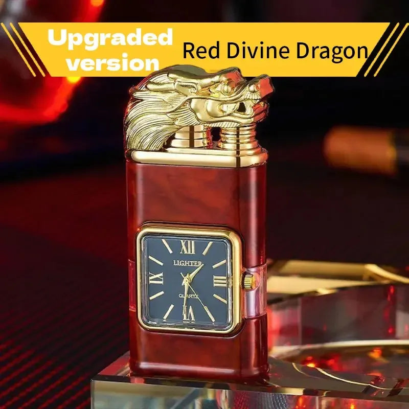 Vintage Watch Style Butane Flashlight LighterWindproof Flameless Jet FlameDual Flame ControlMetal Roman Numerals And Quartz DisplayTransparent BackplateRected - Mount DesignNo Batteries Required, - 5 - CJ