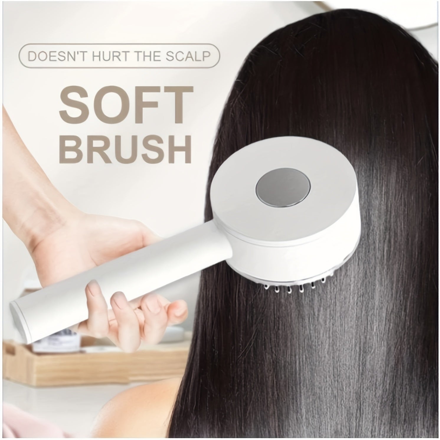 One - key Self - cleaning Hair Brush For Women Curly Hair Brush Anti - Static Airbag Massage Comb Airbag Massage Scalp Comb Professional Detangling One - key Self - cleaning - 5 - CJ