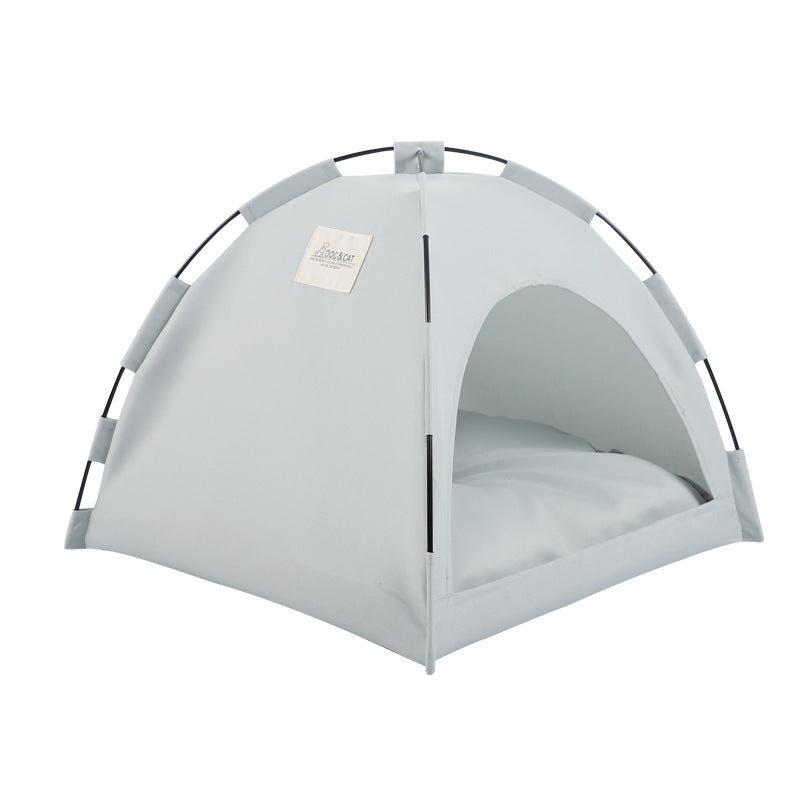 Cat Tent Cooling Mat Dog House Pet Sofa Camping Dog Bed With Cushion For Dog Kennel Indoor Cat Nest Cat Bed Pets Products - 0 - CJ - Green grey - L - CJMY172457406FU