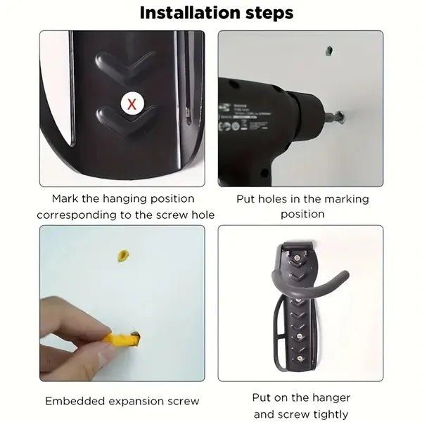 Wall - Mounted Storage Hook For Bikes And Scooters, Movable Garage Rack With 50 Lbs Capacity, Suitable For Mi Electric Scooter M365/PRO And Balance Scooter Nine ES1 ES2 - Black Metal - 5 - CJ