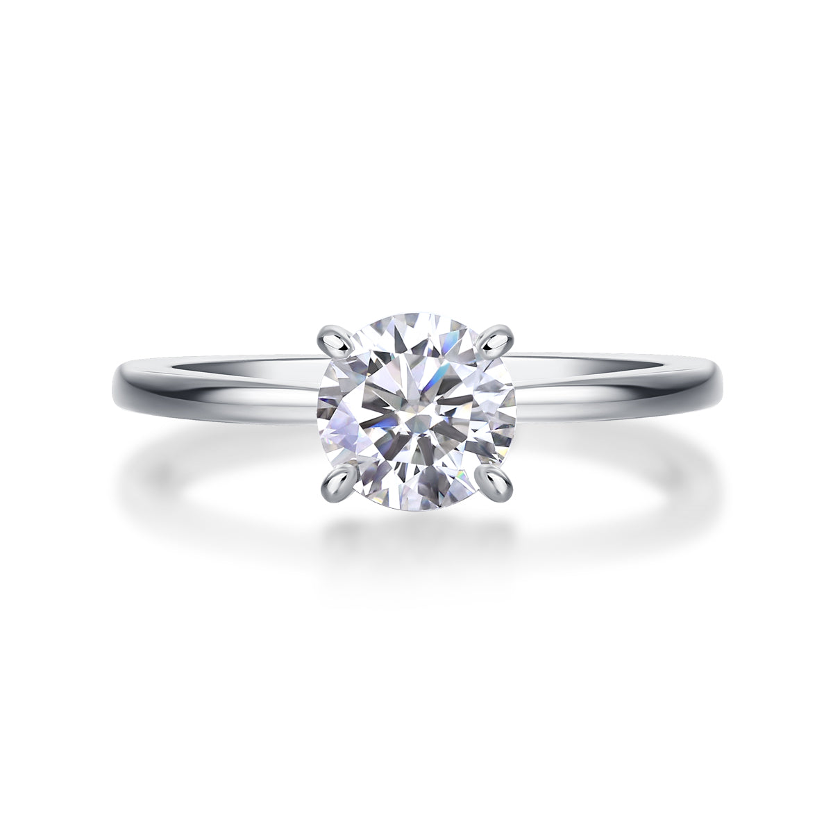 1Classic 4 Prong Diamond Ring Luxury Fashion Set Moissanite Silver Ring Prohibit TikTok sales - 5 - CJ